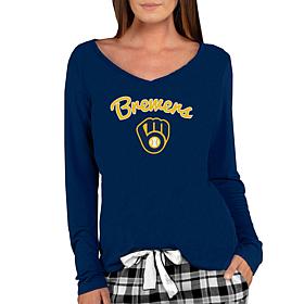 Officially Licensed MLB Ladies Marathon Long Sleeve Top - Brewers