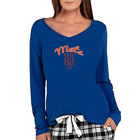 Officially Licensed MLB Ladies Marathon Long Sleeve Top - Mets