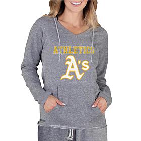 Officially Licensed MLB Mainstream Ladies L/S Hooded Top - Athletics