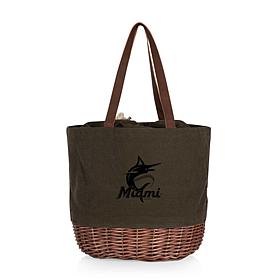 Officially Licensed MLB Miami Marlins Canvas and Willow Basket Tote