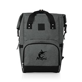 Officially Licensed MLB Miami On The Go Roll-Top Cooler Backpack