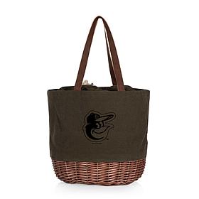 Officially Licensed MLB Orioles Coronado Canvas and Willow Basket Tote