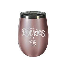 Officially Licensed MLB Rose Gold Wine Tumbler - Colorado Rockies