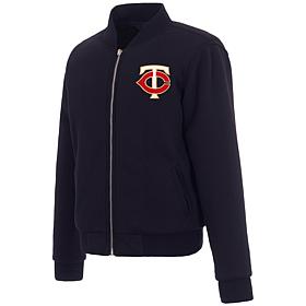 Officially Licensed MLB Twins Ladies Jacket w/ Fleece & Nylon Sides