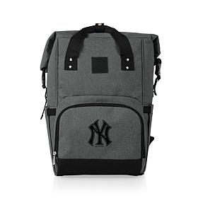Officially Licensed MLB Yankees On The Go Roll-Top Cooler Backpack 