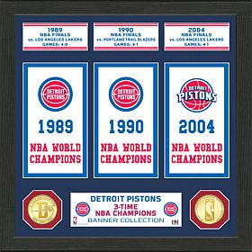 Officially Licensed NBA Detroit Pistons Banner Bronze Coin Photo Mint