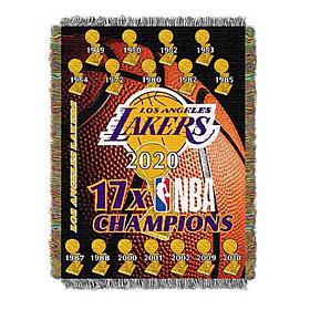 Officially Licensed NBA Lakers Commemorative Woven Tapestry Throw