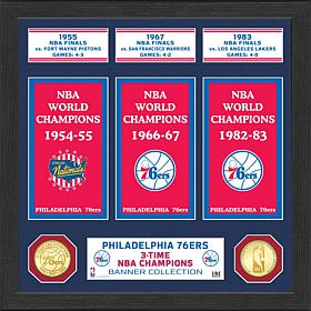 Officially Licensed NBA Phila. 76ers Banner Bronze Coin Photo Mint
