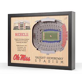 Officially Licensed NCAA 25-Layer 3-D Wall Art - Mississippi Rebels