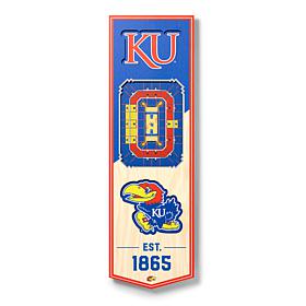 Officially Licensed NCAA 6" x 19" 3D Stadium Banner - Kansas Jayhawks