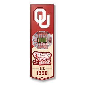 Officially Licensed NCAA 6" x 19" 3D Stadium Banner - Oklahoma Sooners