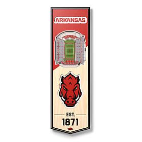 Officially Licensed NCAA 6" x 19" 3D Stadium Banner - Razorbacks