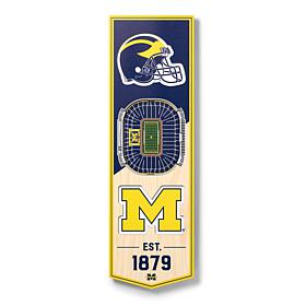 Officially Licensed NCAA 6" x 19" 3D Stadium Banner - Wolverines