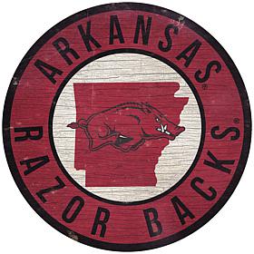 Officially Licensed NCAA Arkansas 12" Wood Circle