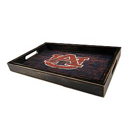 Officially Licensed NCAA Auburn Distressed Tray w/ Team Color