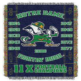 Officially Licensed NCAA Commemorative Throw - Notre Dame