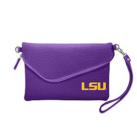 Officially Licensed NCAA Fold Over Crossbody Purse - LSU Tigers