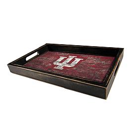 Officially Licensed NCAA Indiana University Distressed Wood Tray