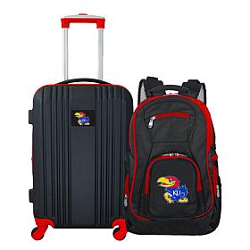 Officially Licensed NCAA Kansas Jayhawks Backpack & Carry-On Set