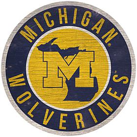 Officially Licensed NCAA Michigan 12" Wood Circle