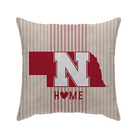 Officially Licensed NCAA Nebraska Home State Duck Cloth Pillow