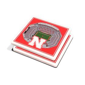Officially Licensed NCAA Nebraska Huskers 3-D StadiumViews Coaster Set