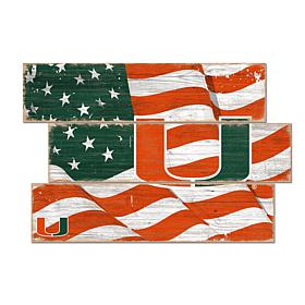 Officially Licensed NCAA University of Miami Three Plank Flag