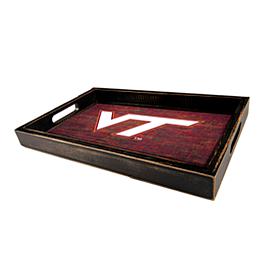 Officially Licensed NCAA Virginia Tech University Distressed Wood Tray
