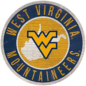 Officially Licensed NCAA West Virginia 12" Wood Circle