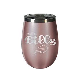 Officially Licensed NFL 12 oz. Rose Gold Wine Tumbler - Buffalo Bills
