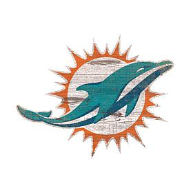Officially Licensed NFL 24" Distressed Logo Cutout Sign - Dolphins 
