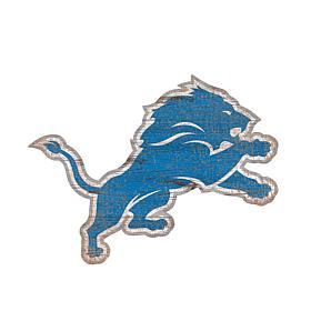 Officially Licensed NFL 24" Distressed Logo Cutout Sign - Lions 
