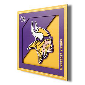 Officially Licensed NFL 3D Logo Series Wall Art - 12" x 12" - Vikings