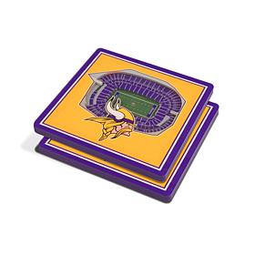 Officially Licensed NFL 3D StadiumViews Coaster Set-Minnesota Vikings