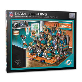 Officially Licensed NFL 500-piece Puzzle - A Real Nailbiter - Dolphins