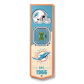 Officially Licensed NFL 6" x 19" 3-D Stadium Banner - Miami Dolphins
