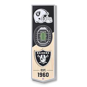 Officially Licensed NFL 6x19" 3D Stadium Banner - Las Vegas Raiders
