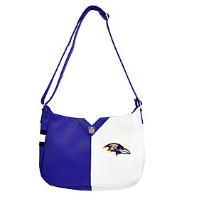 Officially Licensed NFL Baltimore Ravens Pebble Split Hobo Bag