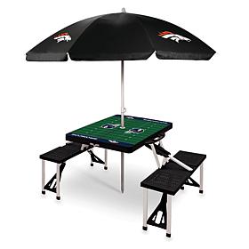 Officially Licensed NFL Black Portable Folding Picnic Table - Broncos