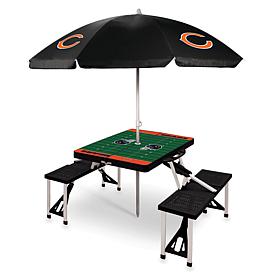Officially Licensed NFL Black Portable Folding Picnic Table - Bears