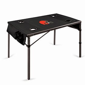 Officially Licensed NFL Black Portable Folding Travel Table - Browns