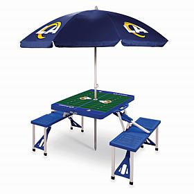 Officially Licensed NFL Blue/Black Portable Folding Picnic Table -Rams