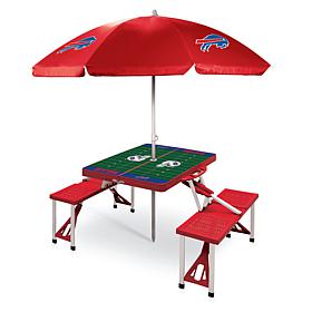 Officially Licensed NFL Blue/Red Portable Folding Picnic Table - Bills
