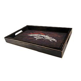Officially Licensed NFL Broncos Distressed Tray with Team Colors