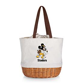 Officially Licensed NFL Canvas and Willow Basket Tote -Mickey Steelers
