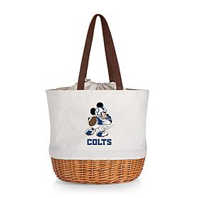 Officially Licensed NFL Canvas and Willow Basket Tote - Mickey Colts