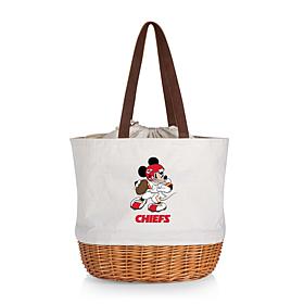 Officially Licensed NFL Canvas and Willow Basket Tote - Mickey Chiefs