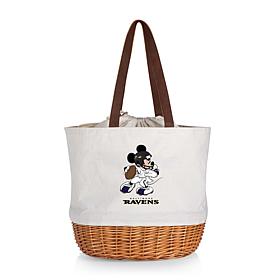 Officially Licensed NFL Canvas and Willow Basket Tote - Mickey Ravens