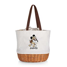 Officially Licensed NFL Canvas and Willow Basket Tote - Mickey Saints