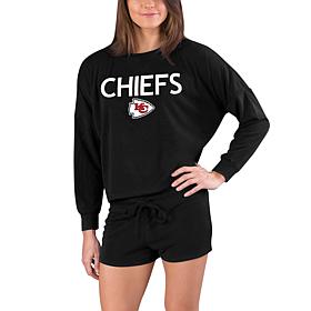 Officially Licensed NFL Chiefs Ladies Long Sleeve Top and Short Set